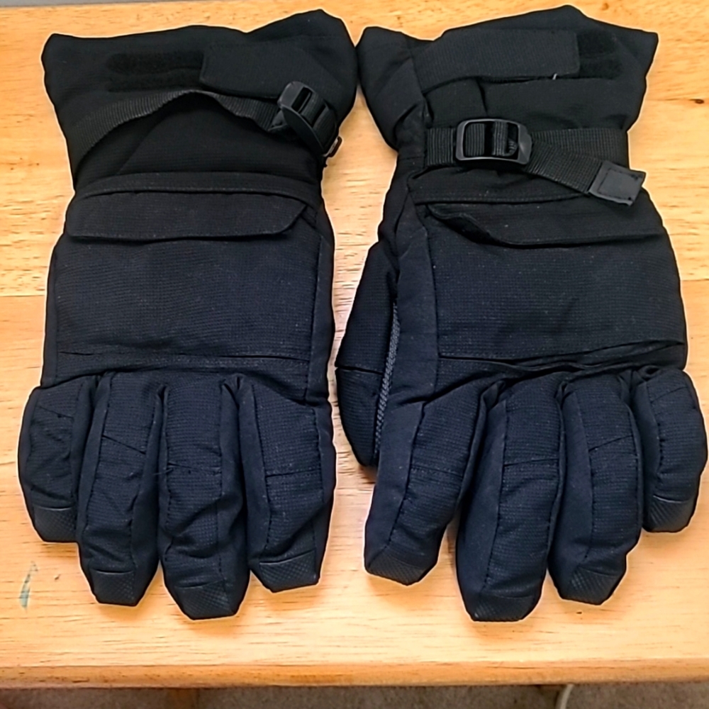 Men Black Ski Gloves